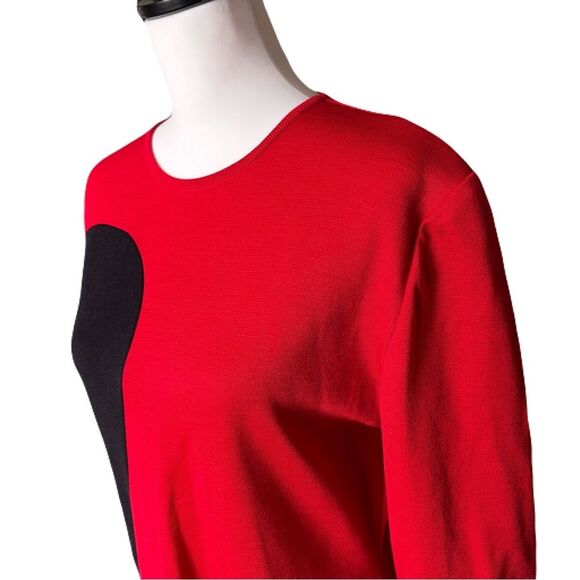 Chance Encounters Wool Blend Yin Yang Dress | Vintage | Sz. L - Picture 4 of 9